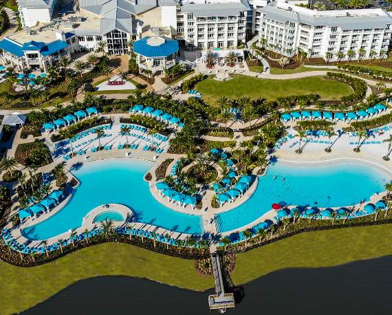 Fins Left and Fins Right pool at Margaritaville Resort Orlando
